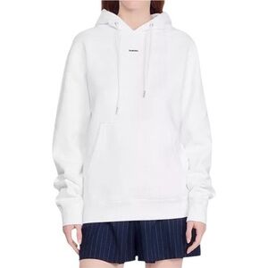 Sandro White Small Logo Hoodie‎ Hooded Sweatshirt One Size